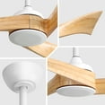 thumbnail image 4 of Sofucor 52 inch Ceiling Fans No Light Contemporary Ceiling Fan Without Lights, 3 Wood Blades, 4 of 12