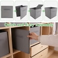 thumbnail image 3 of Aovky 11 Inch Cube Storage Bins Organizer, 6 Pack Collapsible Fabric Storage Cube Bins with Handle, Foldable Closet Organizer and Storage Baskets for Shelves, Office, Gray, 3 of 8