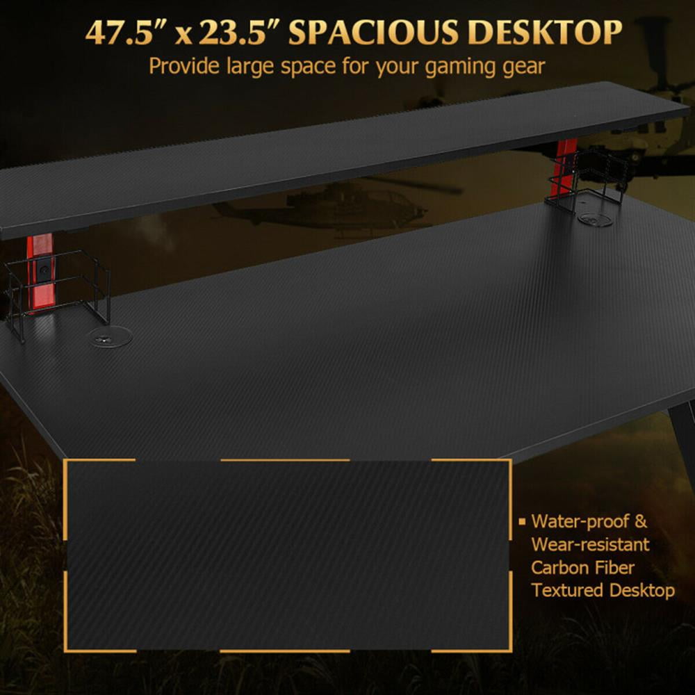 Demi Bonn Multifunctional Gaming Computer Storage Desk, Small Home Office Desk Study Writing Table, Black