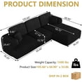 thumbnail image 5 of NBLDGT 106\" Oversized L-Shaped Sectional Sofa Modern Modular Cloud Couch with Deep Seating Upholstered Sofa for Living Room Bedroom, No Assembly Required, Black, 5 of 11