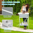 thumbnail image 6 of Elevated Dog Bathtub Grooming Station with Drain Adjustable Collar, 2 in 1 Collapsible Dogs Beautify Bathtub Portable Pet Washing Station, Pet Tub for Small Medium Dog Cat Shower Hairdressing, 6 of 16