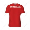 thumbnail image 4 of Exclusive design Switzerland Flag Grain 3D Printed Men For Running Bike Soccer Tennis Fitness Sports tshirt Mesh Short T-shirt, 4 of 11