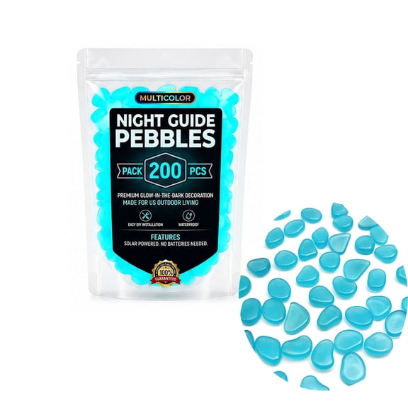 Arghm Colorful Luminous Garden Stones - Glow-in-the-Dark Pebbles for Pathways, Aquariums, and Decorations - Ideal for Landscaping, Fish Tanks, and Outdoor Ambiance