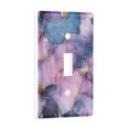 thumbnail image 2 of Yayeee Toggle Light Switch Wall Plate 1-Gang 4.5"x2.7" Home Decorative Outlet Cover, Watercolor Pink Marble Pattern, 2 of 7