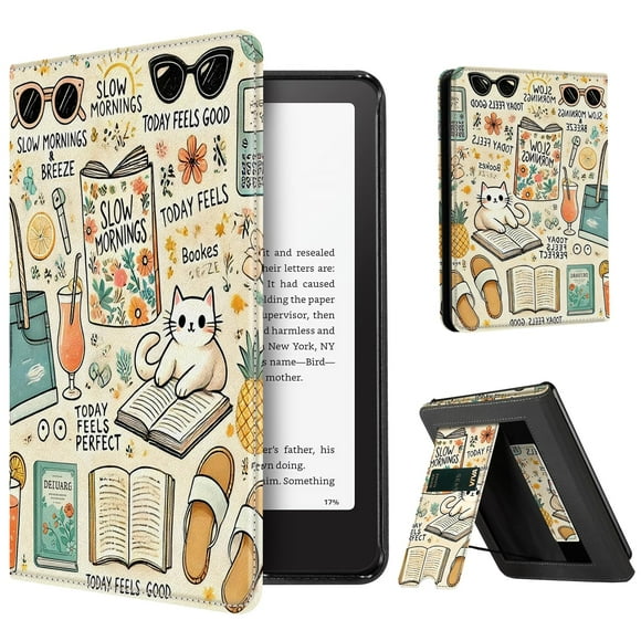 Funda con soporte CoBak para Kindle Paperwhite 12.ª generación 2024 gris