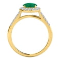 thumbnail image 2 of Mauli Jewels Engagement Rings for Women 1.40 Carat Halo Emerald And Diamond Bridal Set 4 Prong-Setting 14k Yellow Gold, 2 of 6