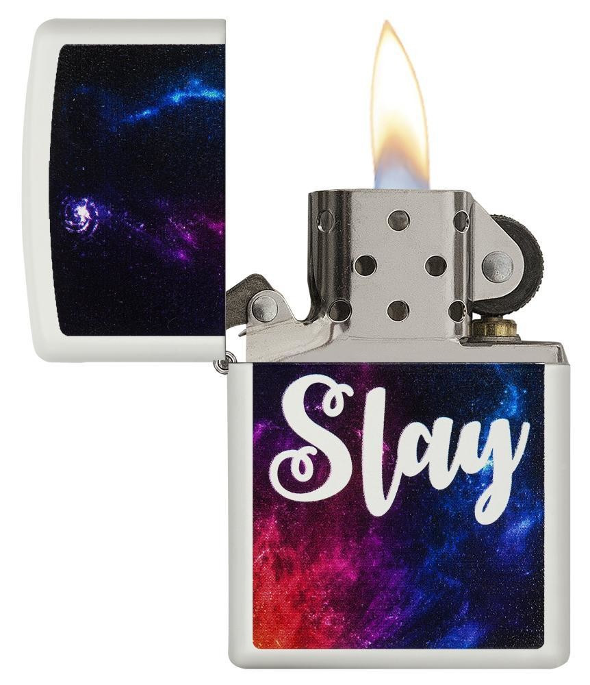 Zippo Slay Galaxy Lighter, White Matte