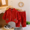 thumbnail image 2 of CAIVO Boys Cozy Thermal Outfit Sets Long Sleeve Two Piece Outfit Sets Tops Pants Kids Winter Outfit Sets Soft Wear Toddler Children 4-5 Years, 2 of 3