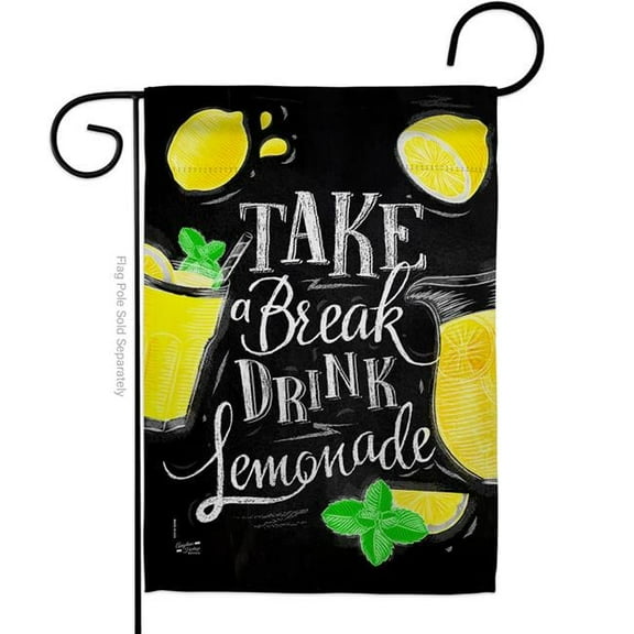 Angeleno Heritage G135277-BO Take Break Lemonade Food Fruit 13 x 18.5 in. Double-Sided Decorative Vertical Garden Flags for House Decoration Banner Yard Gift