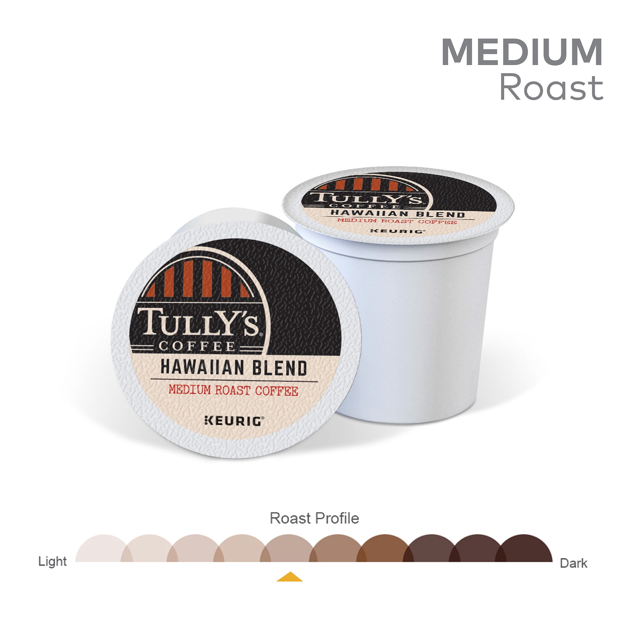 Tully's Coffee Hawaiian Blend, Keurig K-Cup Pod, Medium Roast, 18 Count for Keurig Brewers