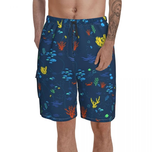 Shorts de Bain Pirate en Polyester Motif Maillot de Bain Homme