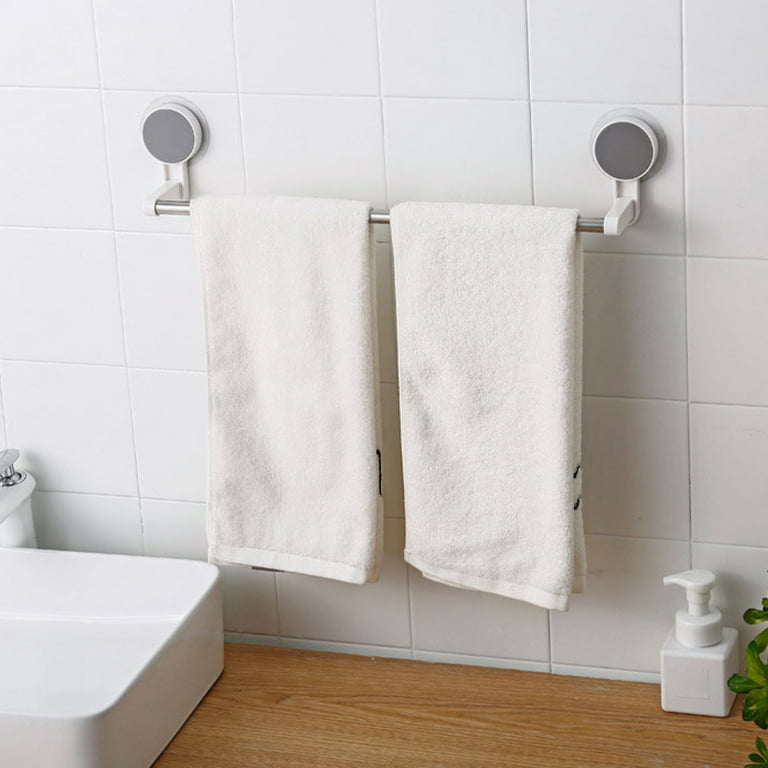 1pc Iron Towel Rack, Wall Hanging Bathroom Non-punching Storage Shelf,  Multi-functional Bath Towel Organizer Shelves, Cosmetic And Shower Supplies  Pla