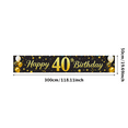 thumbnail image 2 of Black Background Happy 40th Birthday Banner with Golden Balloons Stars and Glitter Party Decors for Birthday Party Photography Props Backdrop Decorations Celebrations, 2 of 6