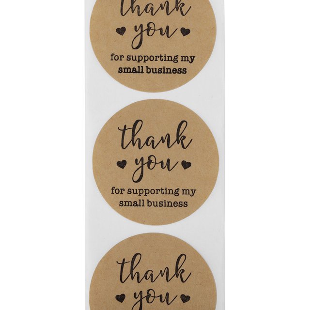 500Pcs/Roll Stickers Thank You Gift Self Adhesive Stickers; Packaging Kraft Paper Self Adhesive Cake Labels Wedding Party Decoration, M
