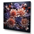 thumbnail image 2 of Designart "Zinnias Garden In Amethyst Hues" Zinnias Wall Art Living Room, 2 of 7