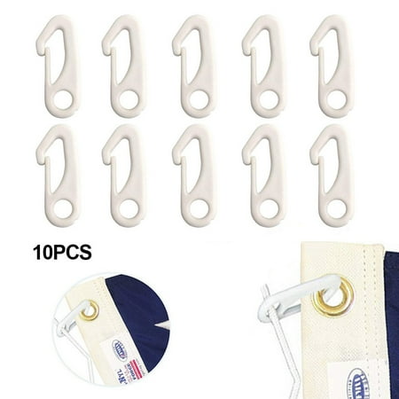 

JINGT 10Pcs Flag Pole Clips Hooks Plastic Attach To Flagpole Rope