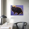 thumbnail image 3 of JRXY  Black Cat Canvas Wall Art Funny Toast Cat Poster Cat Doing Bread Wall Decor Home Kitchen Dining Room  Picture 3, 3 of 4