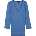 thumbnail image 1 of I.N.C Womens V-Neck Basic T-Shirt, Blue, Large, 1 of 1