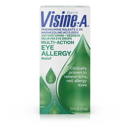 Visine -A Antihistamine + Redness Multi-Action Eye Allergy Reliever Eye Drops, .5 Fl.