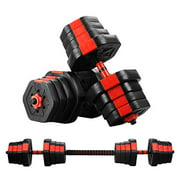 Wesfital Dumbbells Set Adjustable Weights 66LBS Free Weights Exercise Dumbbells with Connecting Rod for Men and Women Home Workout Gym Exercise
