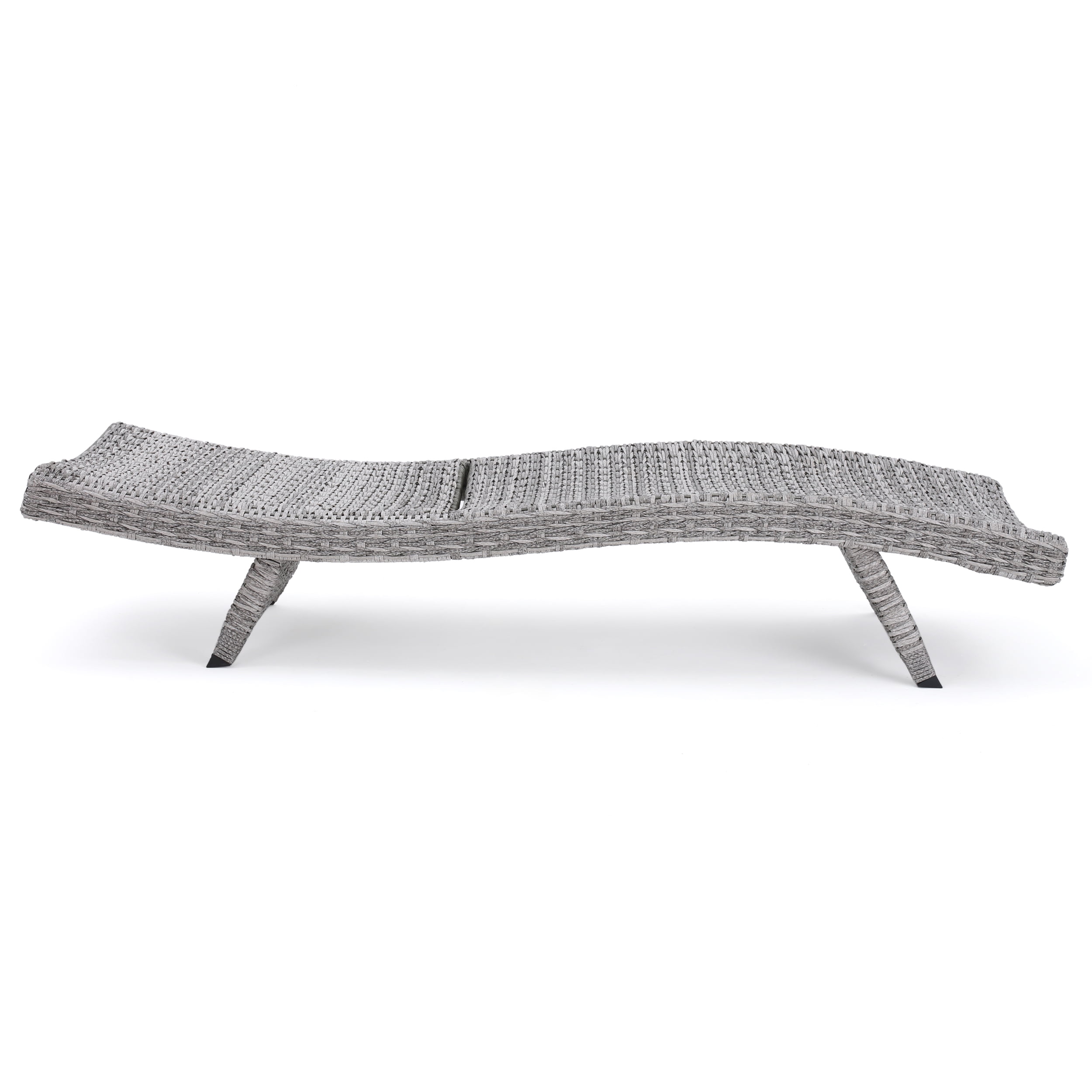 Julian Outdoor Wicker Chaise Lounge, Set of 2, Grey