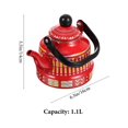 thumbnail image 2 of Tea Kettle Household Red Enamel for Heating Coffee and Tea 1Pcs, 2 of 4