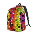 thumbnail image 6 of Easygd Colorful Tie Dye Stained Glass 1 Canvas Backpack: Stylish, Lightweight, and Versatile with Large Capacity and Adjustable Straps –, 6 of 7
