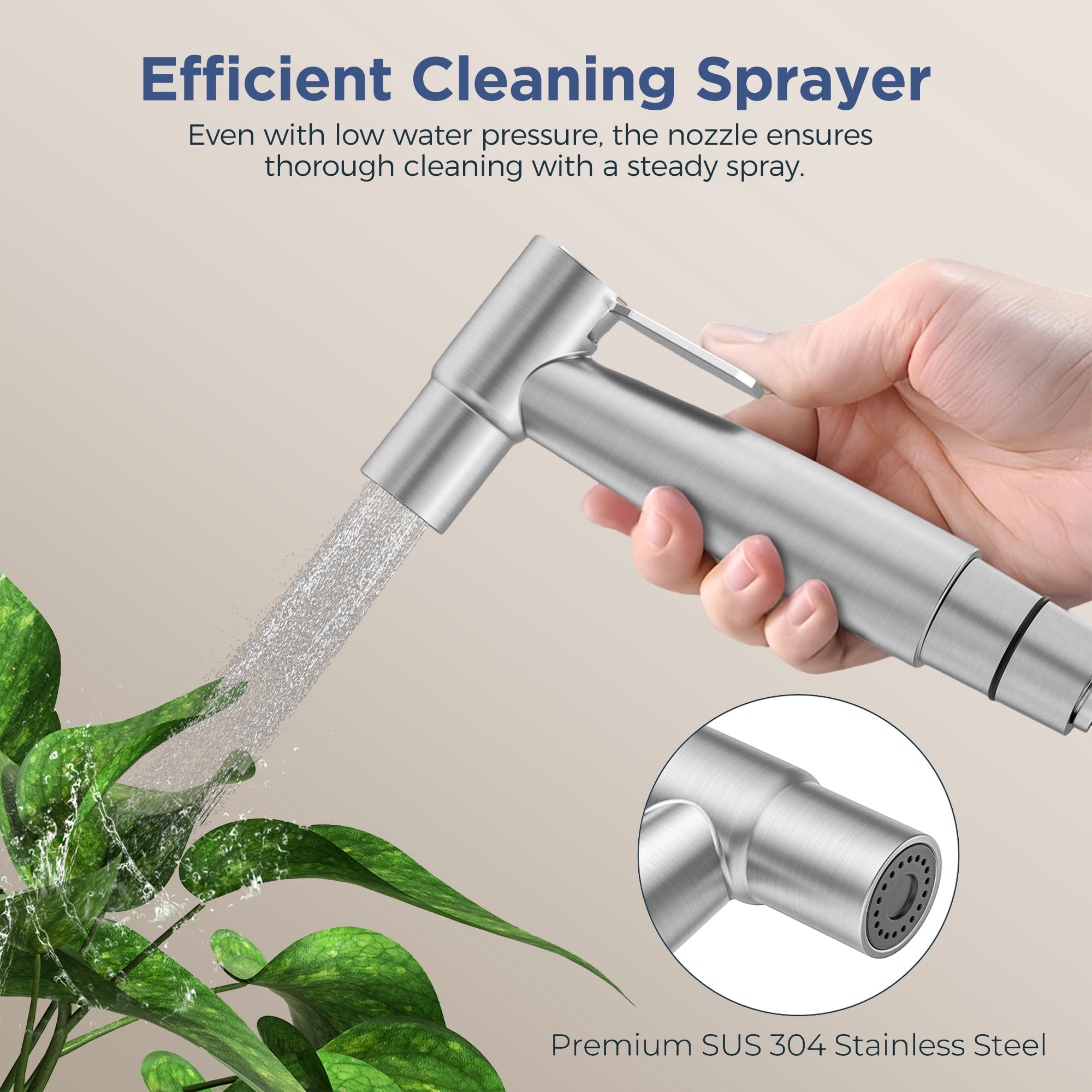 TVOFEK Handheld Bidet Sprayer for Toilet, Jet Spray Kit 2 Modes Adjustable Pressure, Bidet Attachment for Feminine Wash & Shower, Wall/Toilet Mount