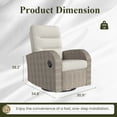 thumbnail image 6 of LayinSun Oversized Wicker Outdoor Swivel Glider Recliner with Adjustable Backrest & Footrest, Patio Reclining Lounge Chair, 6 of 7