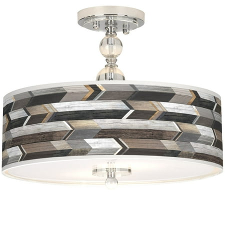 

Giclee Gallery Woodwork Arrows Giclee 16 Wide Semi-Flush Ceiling Light