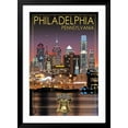 thumbnail image 2 of Art.com Philadelphia, Pennsylvania - Skyline at Night Art Print by Lantern Press, Black Frame Wall Art, 32" x 44", 2 of 5
