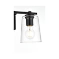 thumbnail image 4 of Living District Kacey 2-Light Iron & Glass Bath Sconce in Black/Clear, 4 of 6