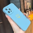 thumbnail image 6 of Compatible with iPhone 12 Pro Max Case 6.7", Slim Soft Silicone Cute Plated Heart Pattern Full Camera Protection Shockproof Phone Case for Women Girls (Sky Blue), 6 of 12