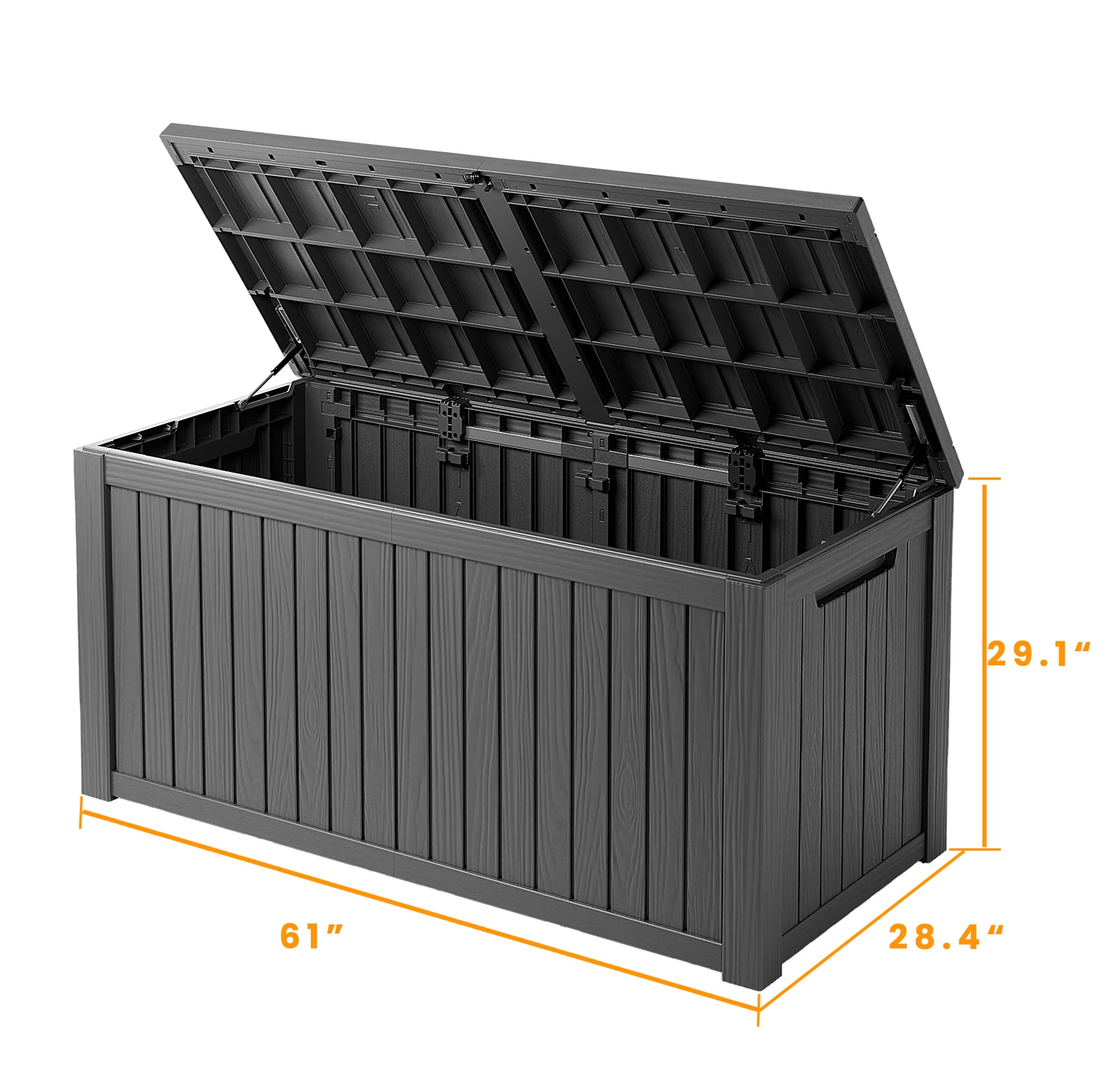 MAYEERTY 180 Gallon Outdoor Deck Box, Large Capacity Storage Box for Patio Furniture Cushions, Pillow with Wheels, Black