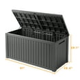thumbnail image 3 of MAYEERTY 180 Gallon Outdoor Deck Box, Large Capacity Storage Box for Patio Furniture Cushions, Pillow with Wheels, Black, 3 of 7