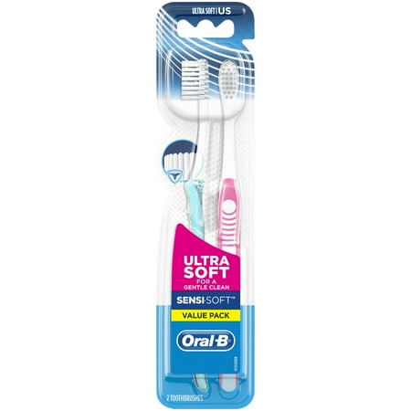 Ultrasoft Toothbrush - (2 pack) Oral-B Sensi-Soft Toothbrushes, Ultra Soft, 2 Count Each