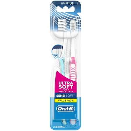 (2 pack) Oral-B Sensi-Soft Toothbrushes, Ultra Soft, 2 Count