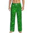 thumbnail image 2 of Picia Green Glitter Mens Soft Woven Cotton Elastic Waistband Sleep Pajama Pant Lounge Sleep Pant With Pockets And Drawstring-Medium, 2 of 9
