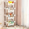 thumbnail image 6 of XGFHYJEH Storage Shelves for Kitchen, Bedroom, Bathroom, 4 Tire Plastic Shelves, Storage Shelf Rack, Storage Shelf Unit, Storage Rack with Wheels, Storage Racks and Shelving for Small Spaces, 6 of 6