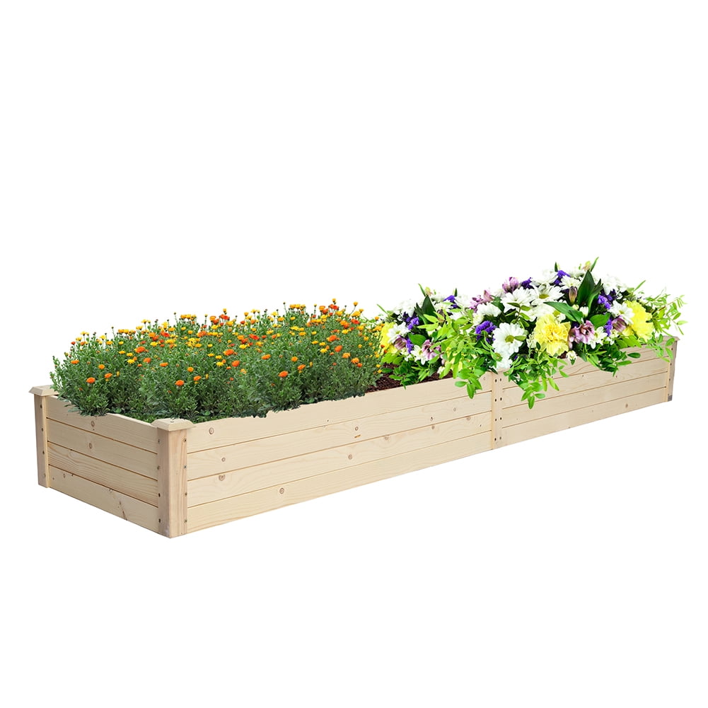 Lowestbest Wooden Raised Garden Bed, Planter Kit Box for Vegetable and Flower Lowestbest Wooden Raised Garden Bed, Planter Kit Box for Vegetable and Flower