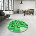 thumbnail image 4 of Ahgly Company Machine Washable Indoor Round Transitional Green Area Rugs, 3' Round, 4 of 7