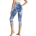thumbnail image 2 of HELLHERO Marbled Butterfly Printed Yoga Leggings for Women Athletic Workout Leggings High Waisted Yoga Capris with Pockets, L, 2 of 7