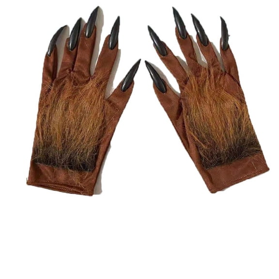 Hairy Werewolf Claws Gloves,Scary Furry Wolf Gloves for Animal Party Favors Cosplay Accessories,Halloween Wolf Gloves