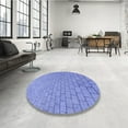 thumbnail image 4 of Ahgly Company Machine Washable Indoor Round Transitional Denim Blue Area Rugs, 3' Round, 4 of 7