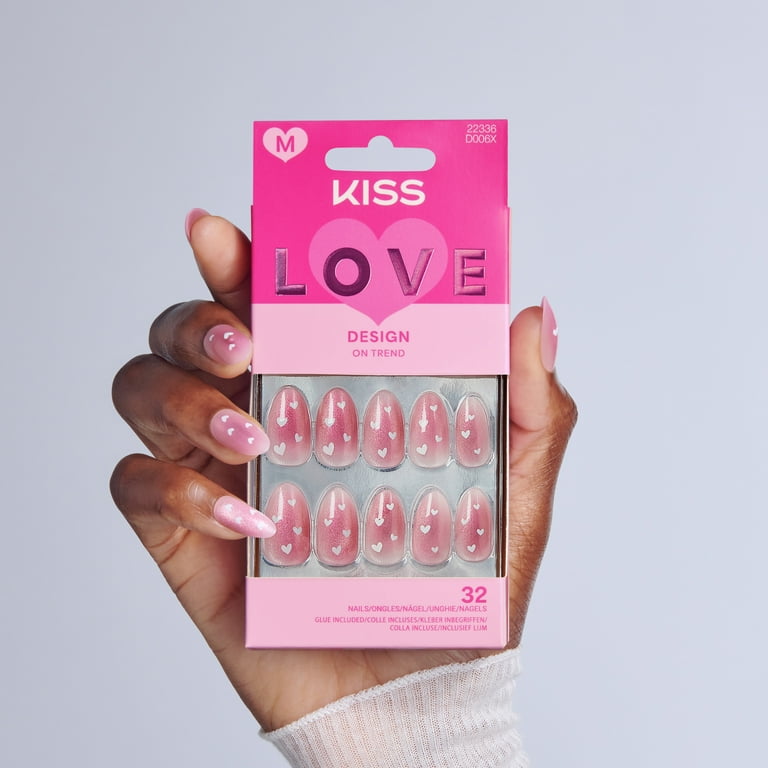 Kiss LOVE Valentine's Day Press On Nails Almond, 'My Forever