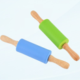 thumbnail image 1 of Mini Silicone Rolling Pin for Kids,Non-stick Surface Wood Handle,9-inch 2 Pack, 1 of 1