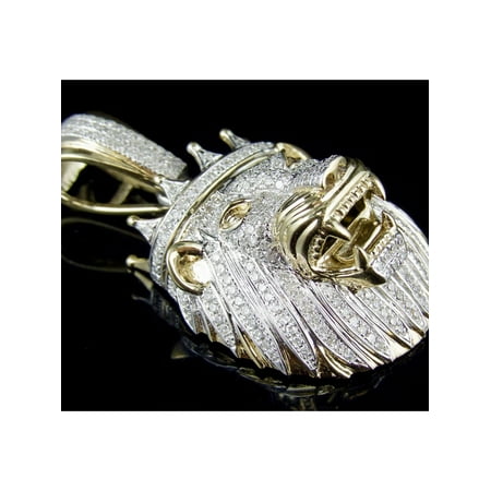 Diamond Crown Charm - 10K Yellow Gold Lion King Crown Diamond 1.5