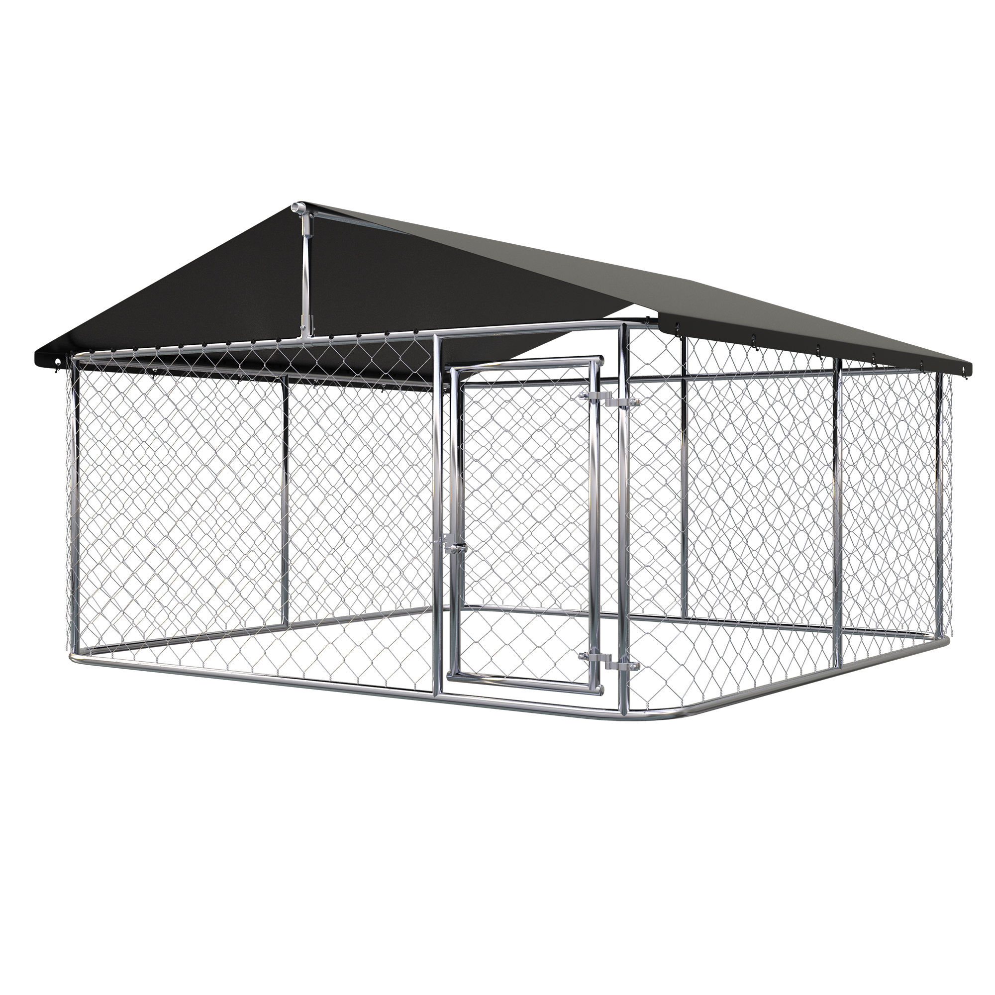 ALEKO Simple Steel Galvanized Finish Chain Link Dividable Dog Kennel