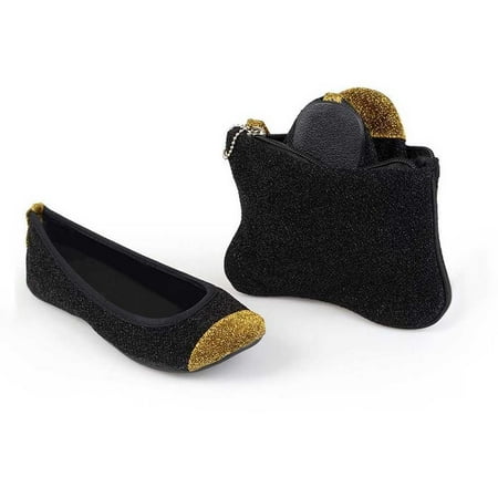Sidekicks Energy Foldable Flats In Black - Small 5 - 6.5