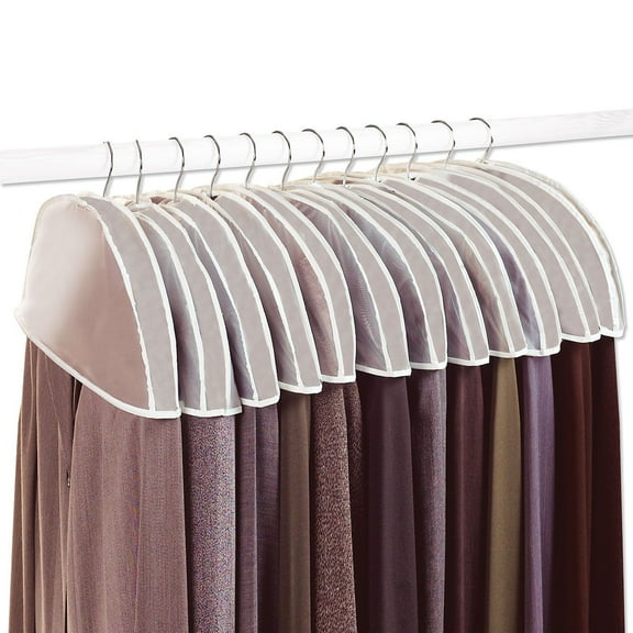 Current Unisex Coat and Suit Shoulder Covers, Vinyl, Frosted, 12-Piece Set